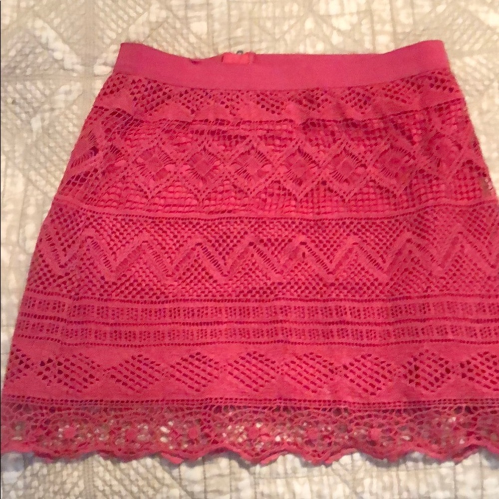 Pink size 2 crochet American eagle skirt